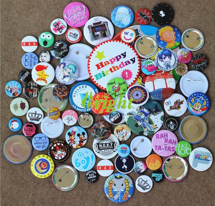 Tin pin and badges