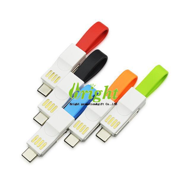 3 in 1 mobile phone data cable magnet keyring