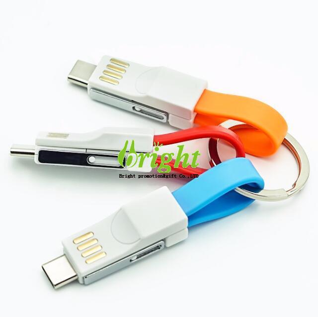 3 in 1 mobile phone data cable magnet keyring